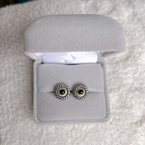 David Yurman Cookie Cutter Earrings with Black Onyx & 14K Gold